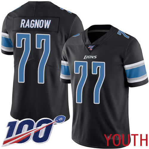 Detroit Lions Limited Black Youth Frank Ragnow Jersey NFL Football #77 100th Season Rush Vapor Untouchable